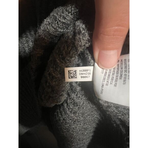 American Eagle Ribbed Knit Drop Shoulder Knit Side Slit Sweater Gray Size Large - Picture 7 of 7